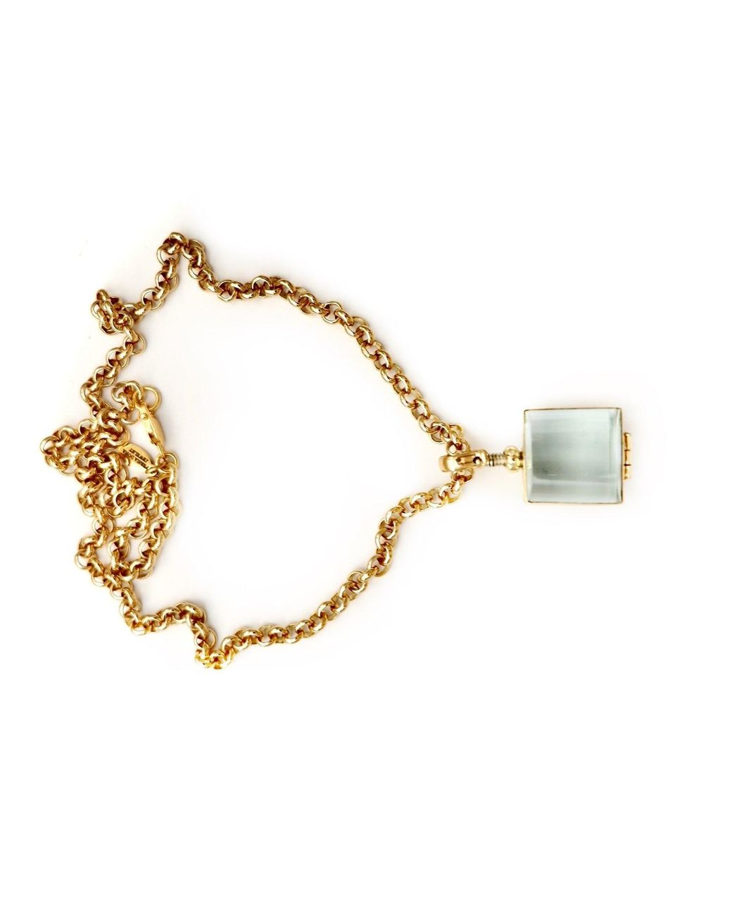 Persia Dona Jewelry Metallic Mini Square Locket Pendant Necklace