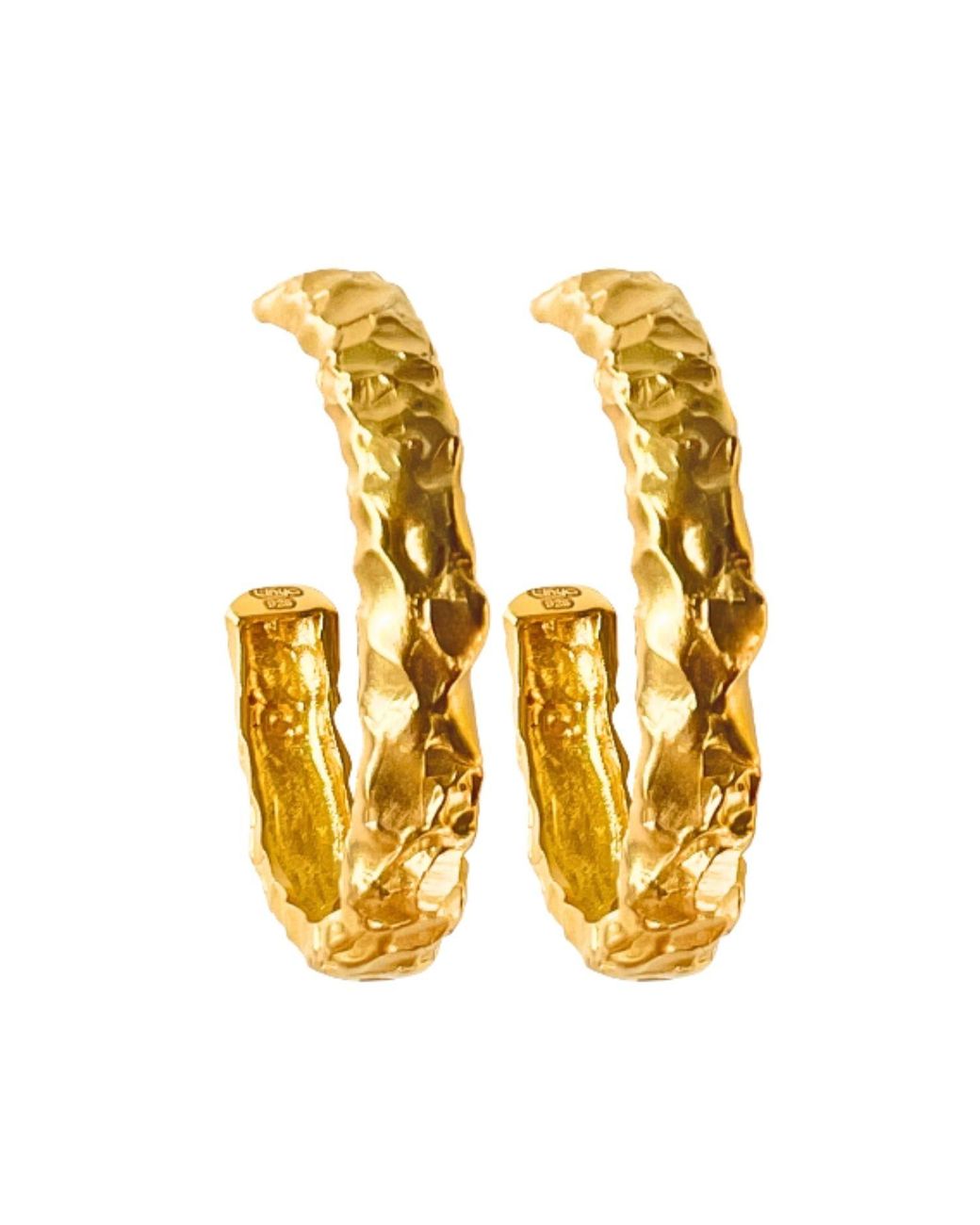 LINYA JEWELLERY Metallic Rara Amorphous Half Oval Earrings