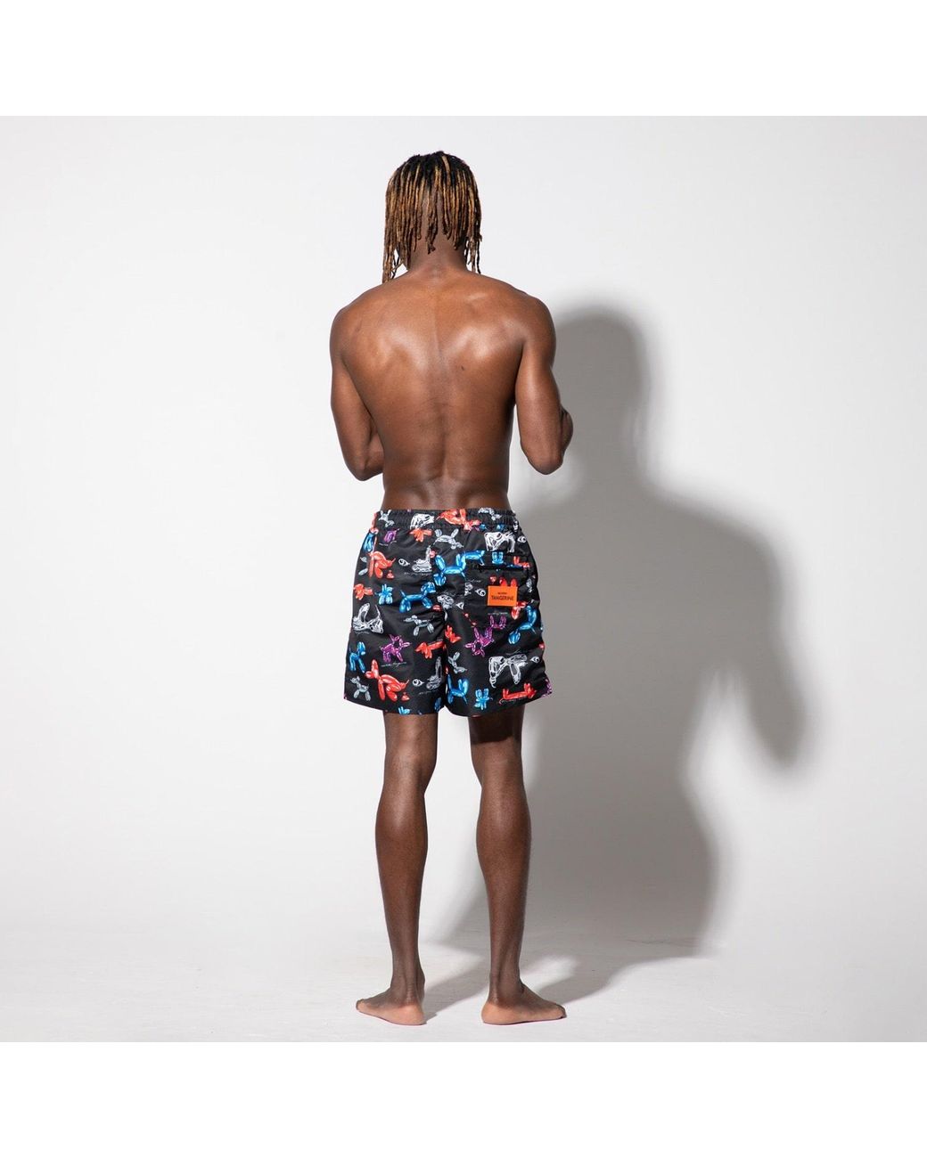 Maison Tangerine Blue Crazy Dogs Swim Shorts for men