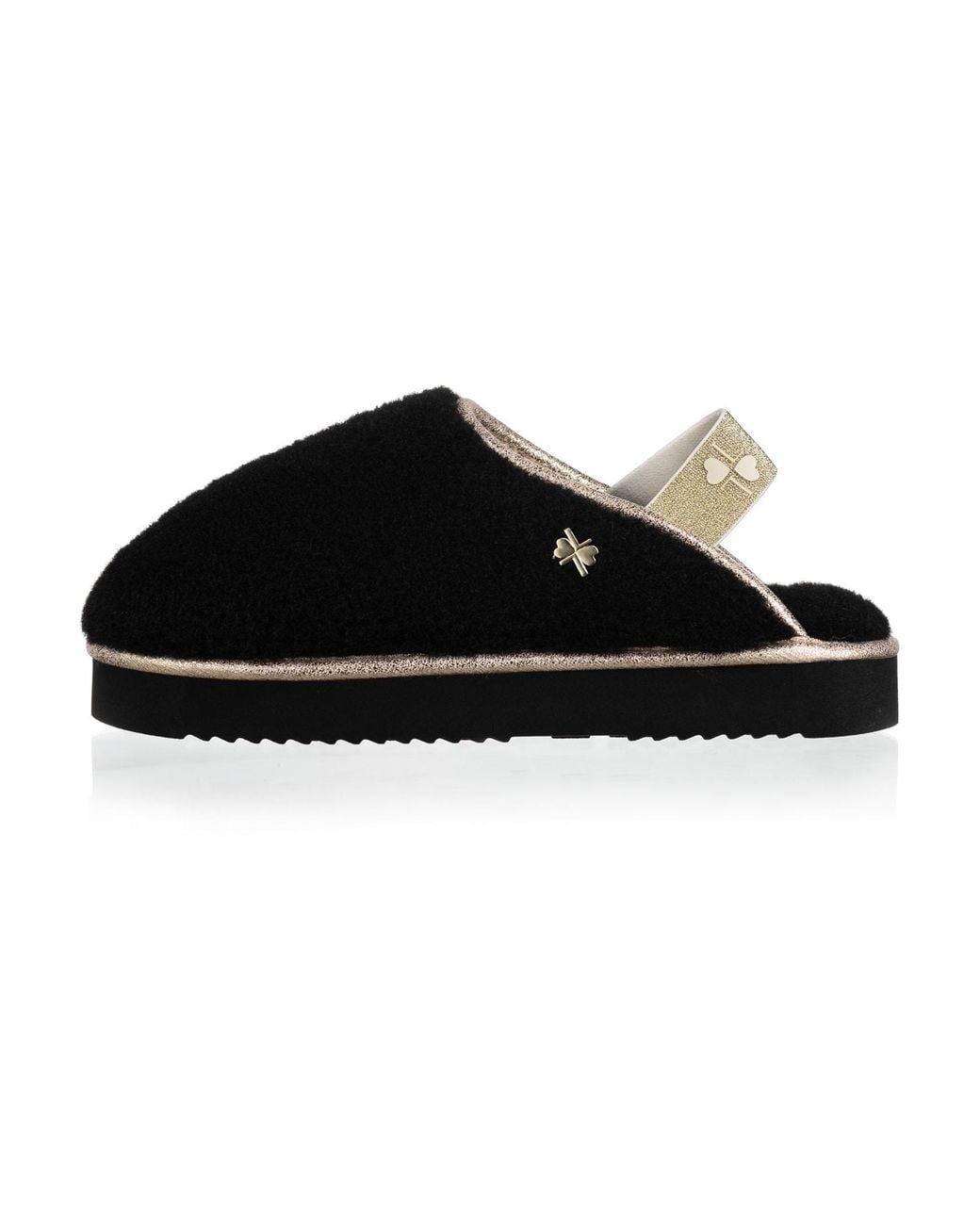 Laines London Black Flatform Cloud Slippers