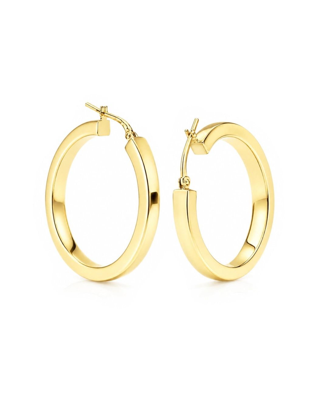Unaloe Metallic Polished Plated Chunky Hoop Earrings