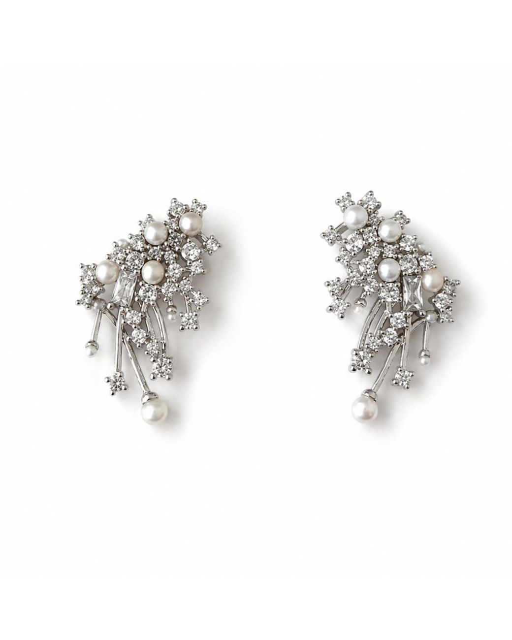 Ninemoo Metallic Celeste Radiance Pearl Earrings