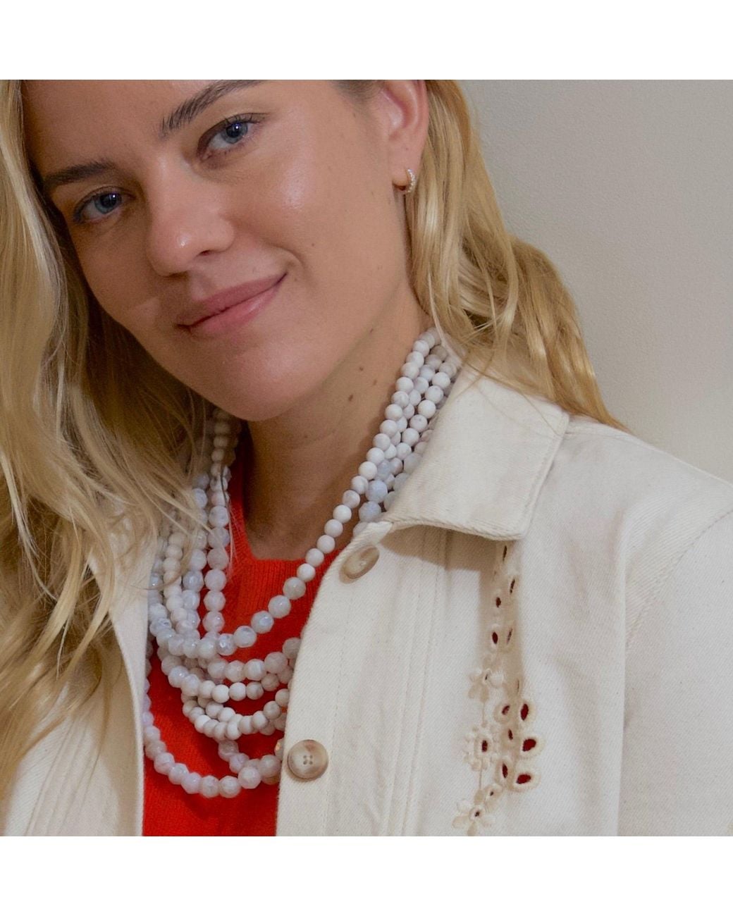 Fairchild Baldwin Metallic Helena Marble Stone Necklace