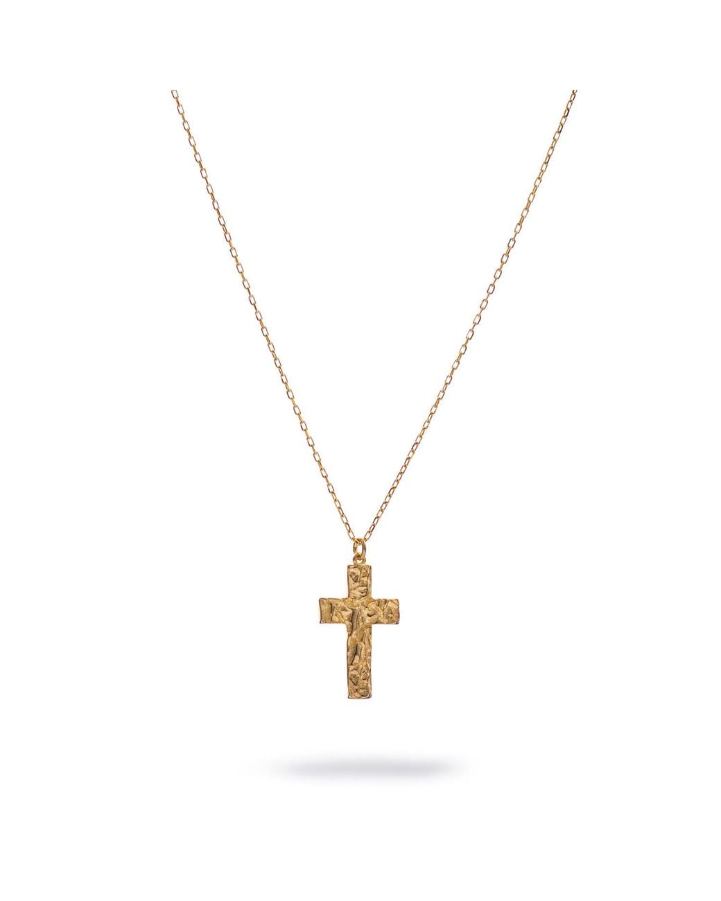 Ebru Jewelry Metallic Divine Faith Minimalist Cross Necklace
