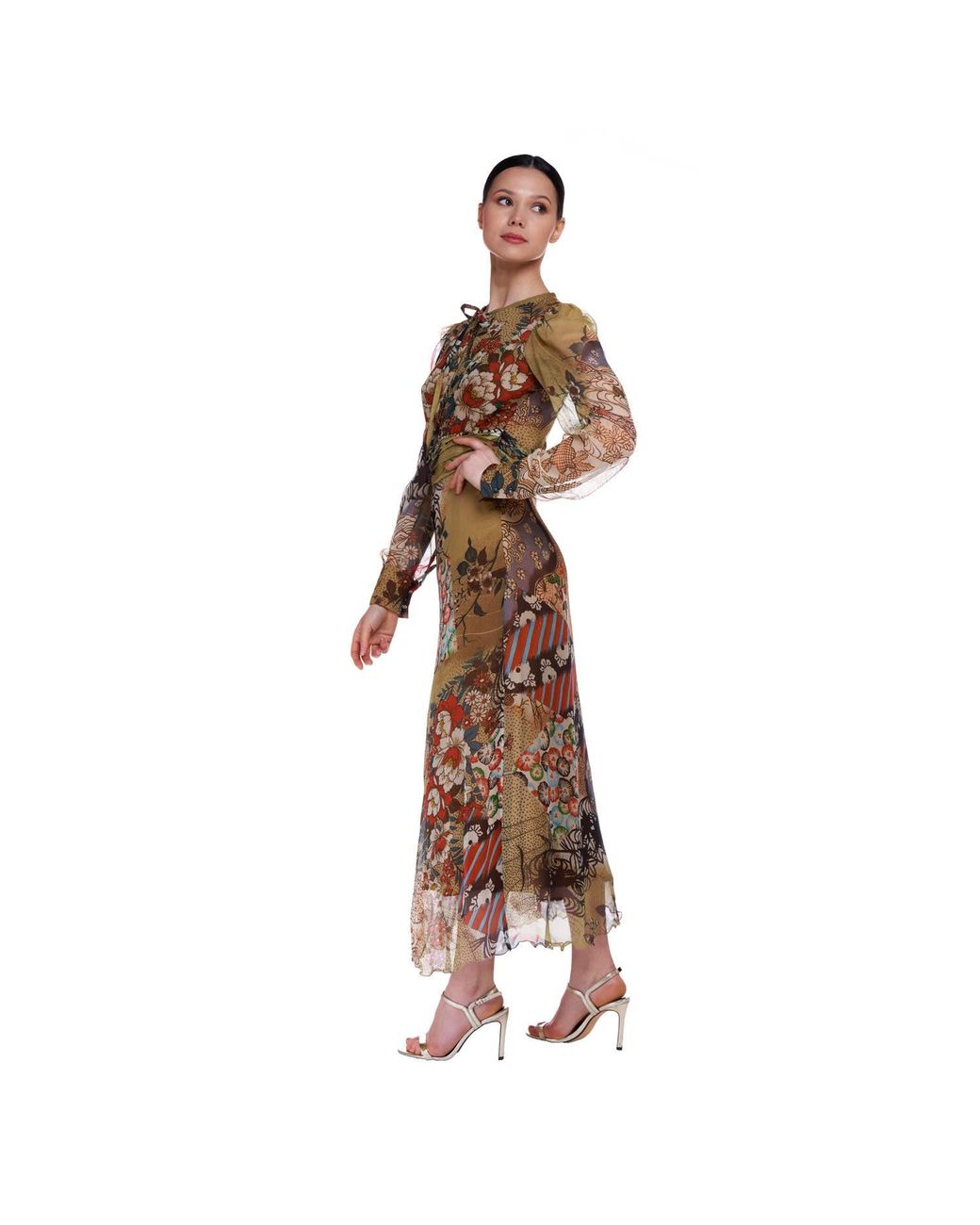 Sofia Tsereteli Natural Long Patterned Dress