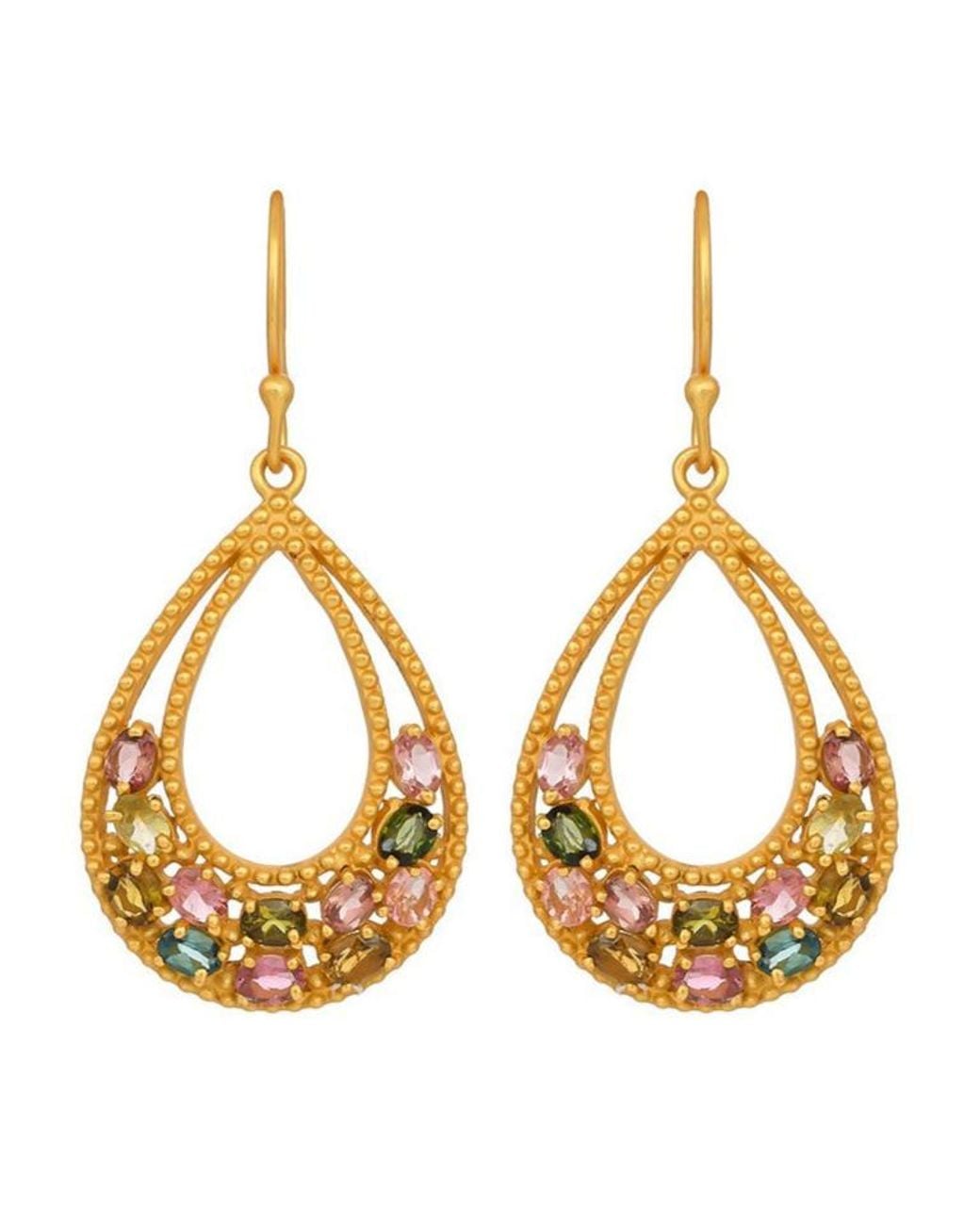 Opium Jewels Metallic Teardrop Earrings