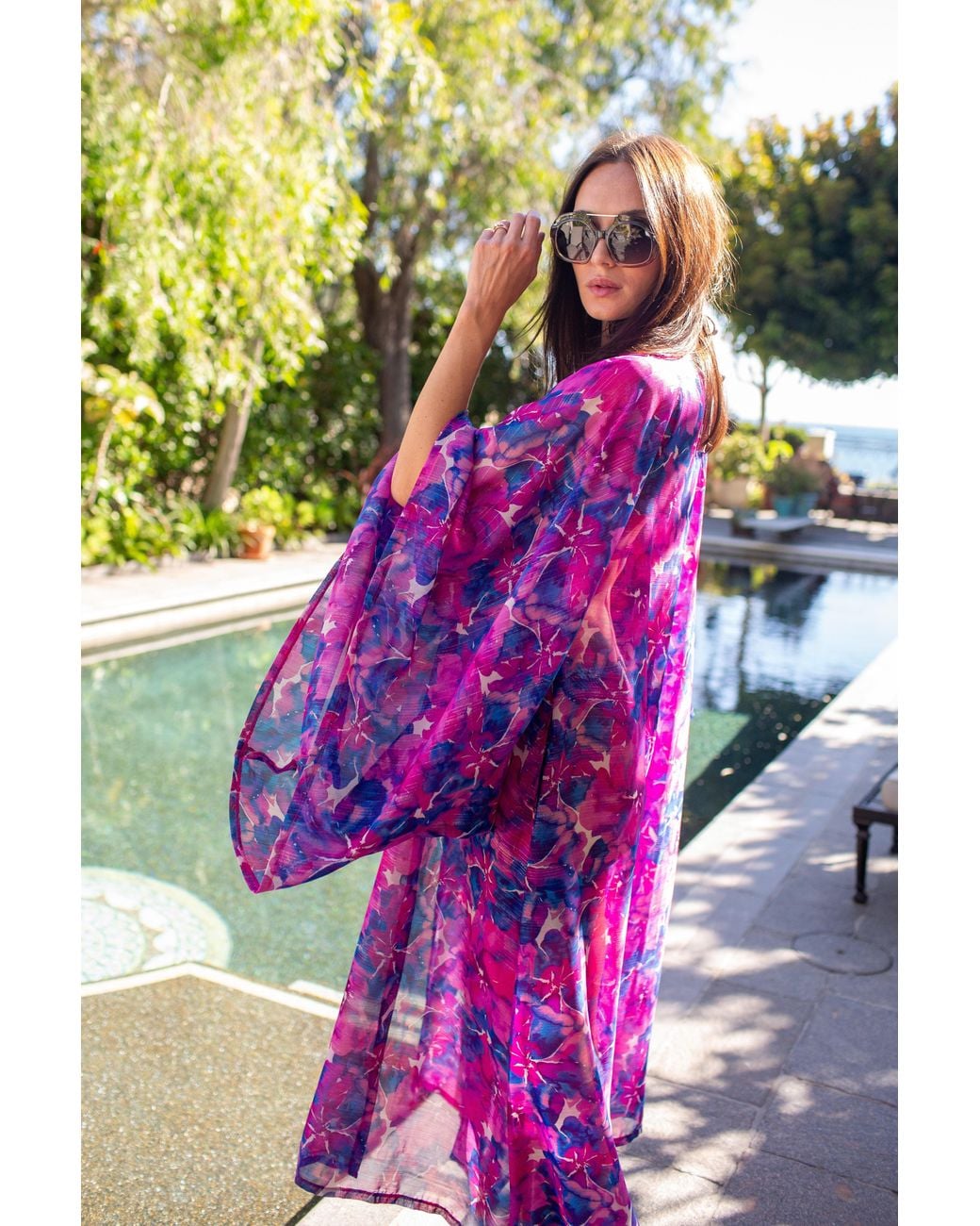 Jennafer Grace Purple Cassandre Watercolor Kimono