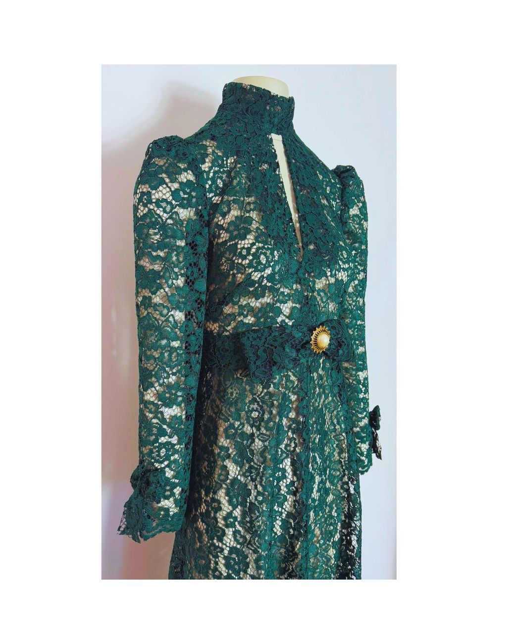 Couture to Your Door Green Gothic Dark Lace Dress