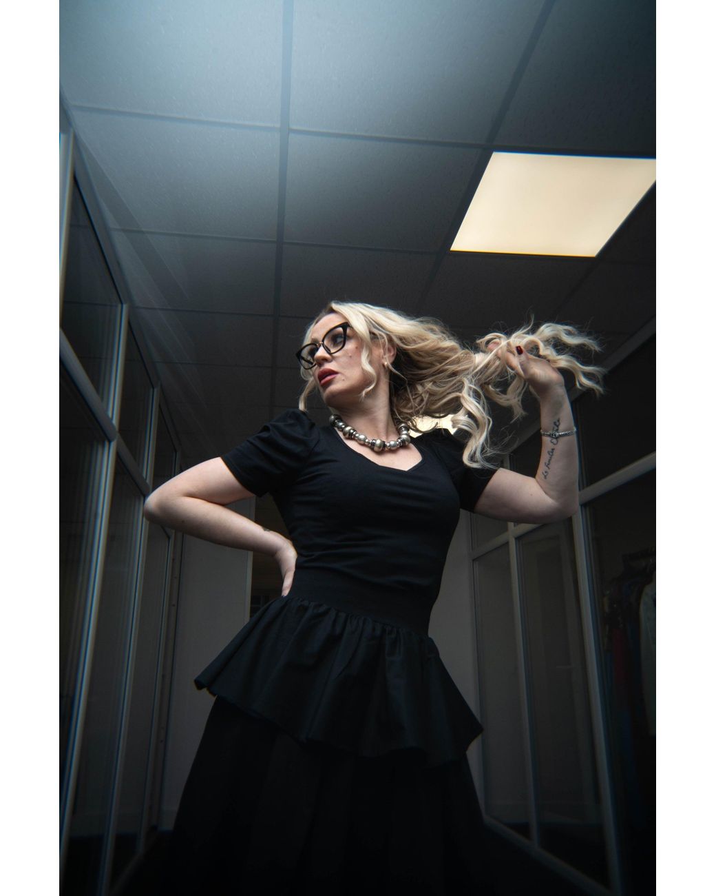 Frock Tales Black Sunset Peplum Midi Skirt