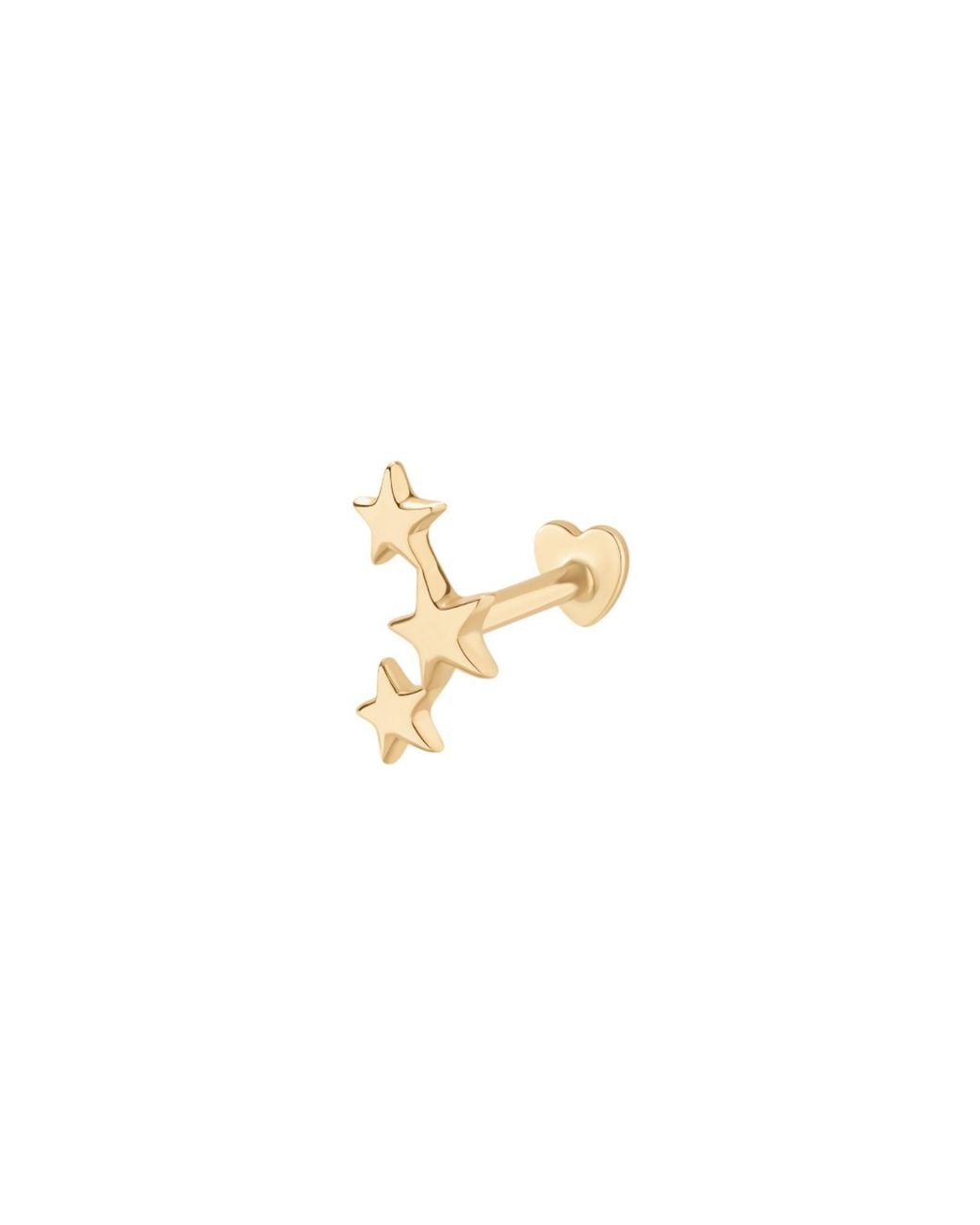 Vanhi Metallic 14K Solid Star Cluster Flat Back Stud