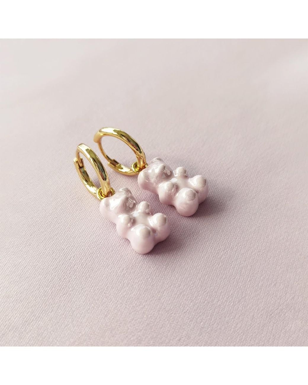 POPORCELAIN Multicolor Sweet Porcelain Gummy Bear Earrings, Tone