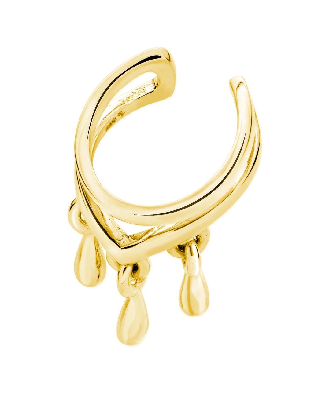 Lucy Quartermaine Metallic Tri Drop Ear Cuff