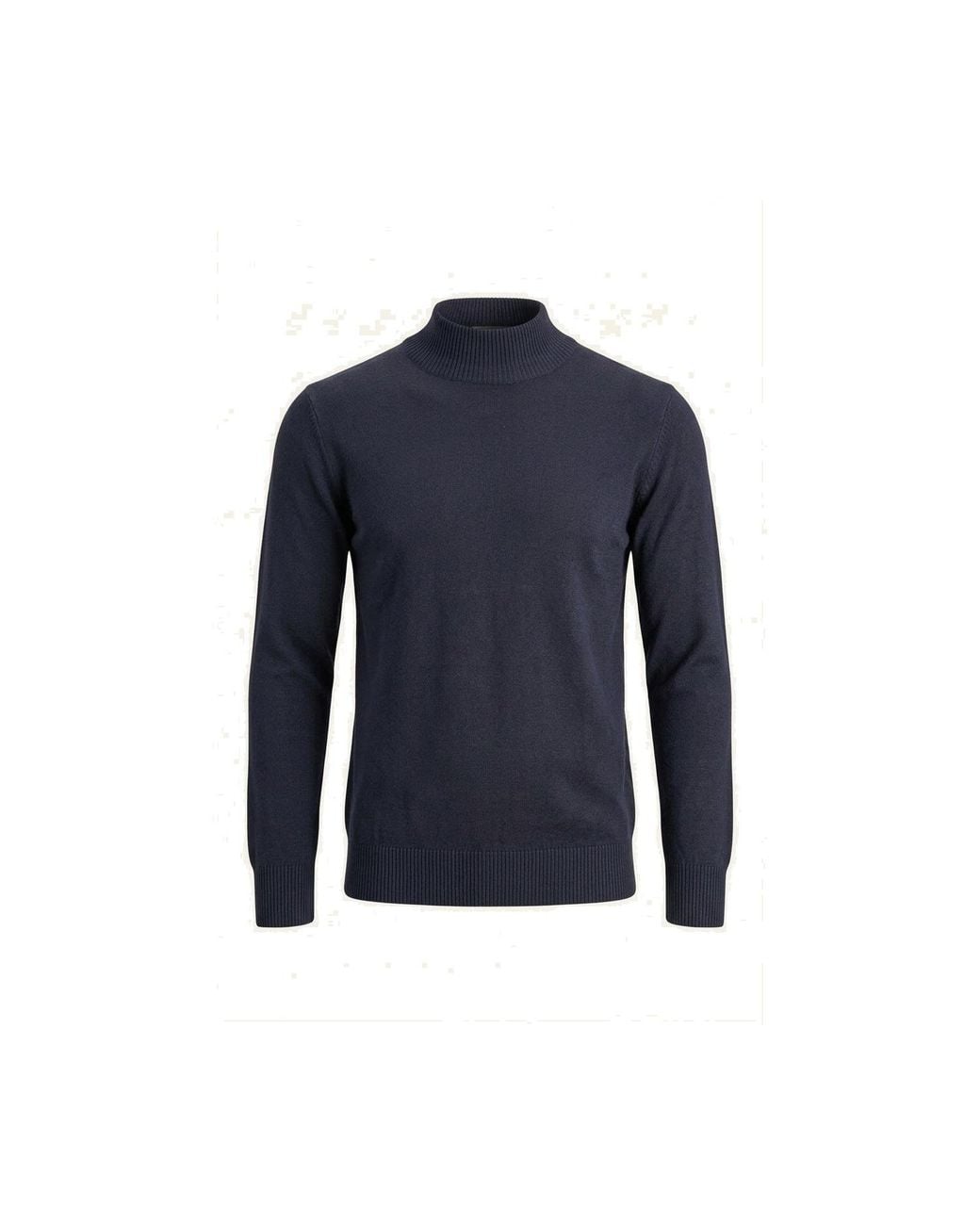 Ron Tomson Blue Mock Neck Relaxed Sweater for men