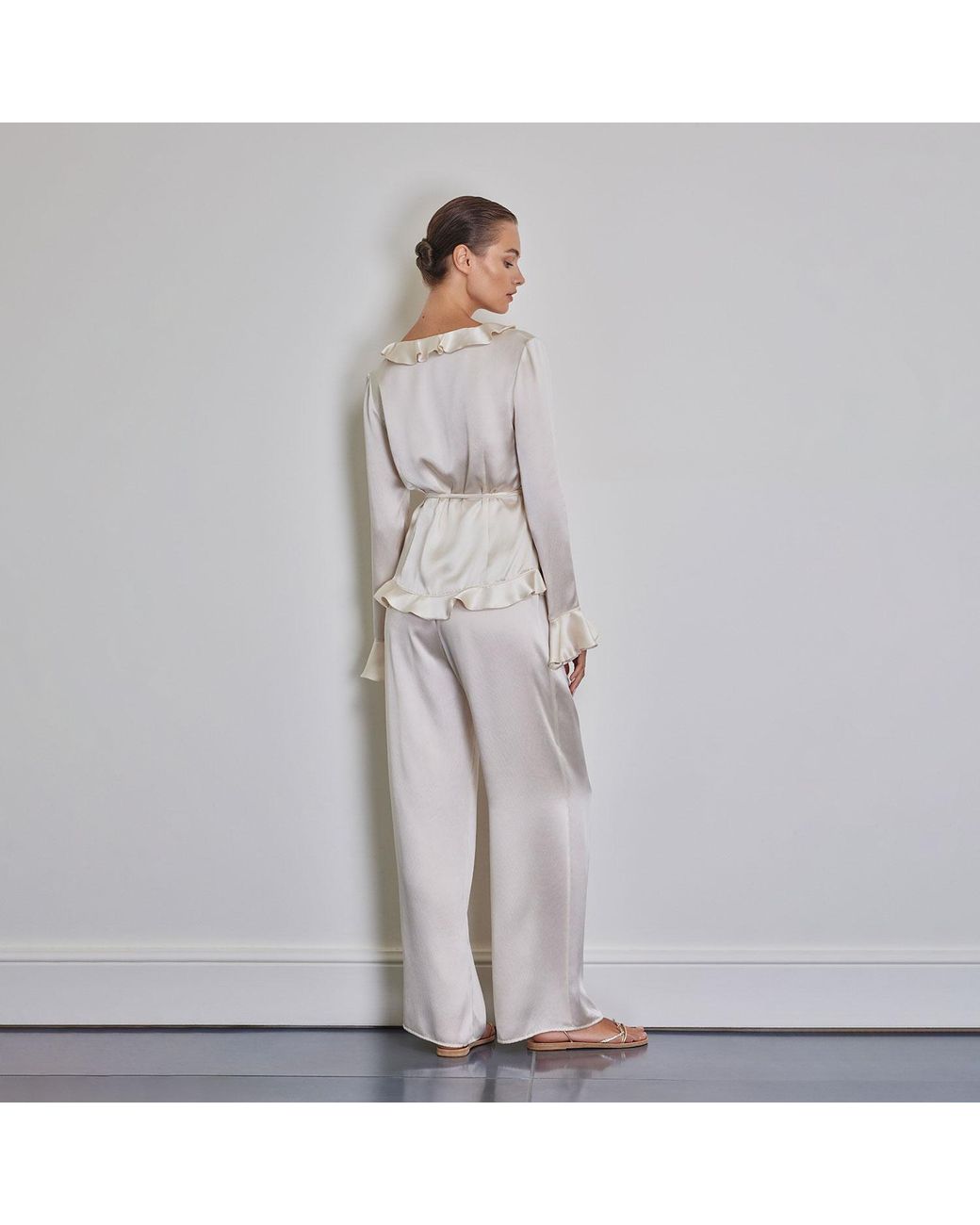 Anse Victorin Gray Emma Silk Pants