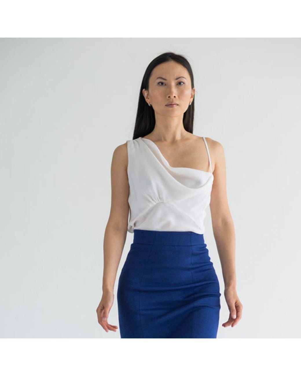 LAHIVE White Thalia Off Silk Camisole