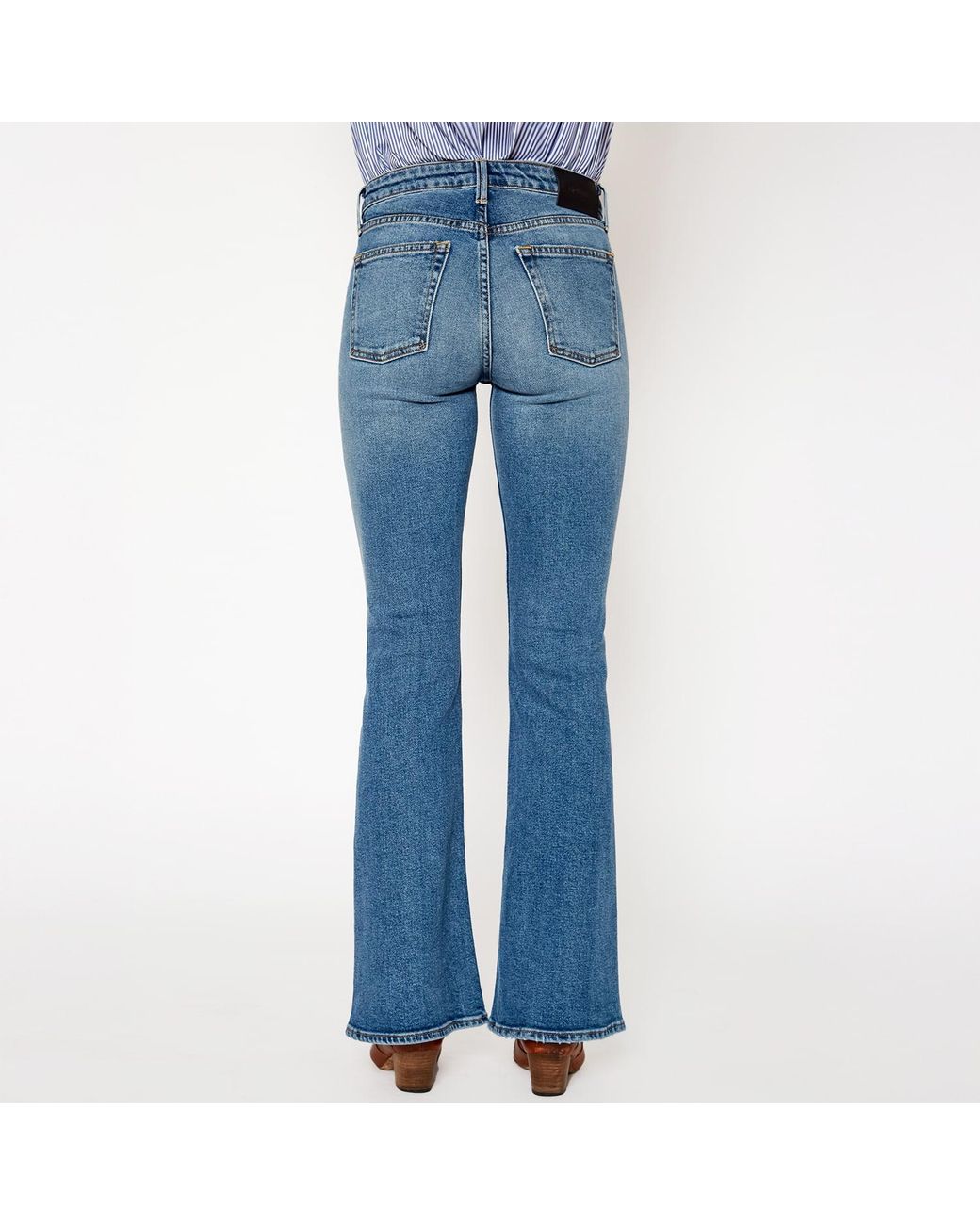 NOEND Blue Grace Mid Rise Flare Jeans