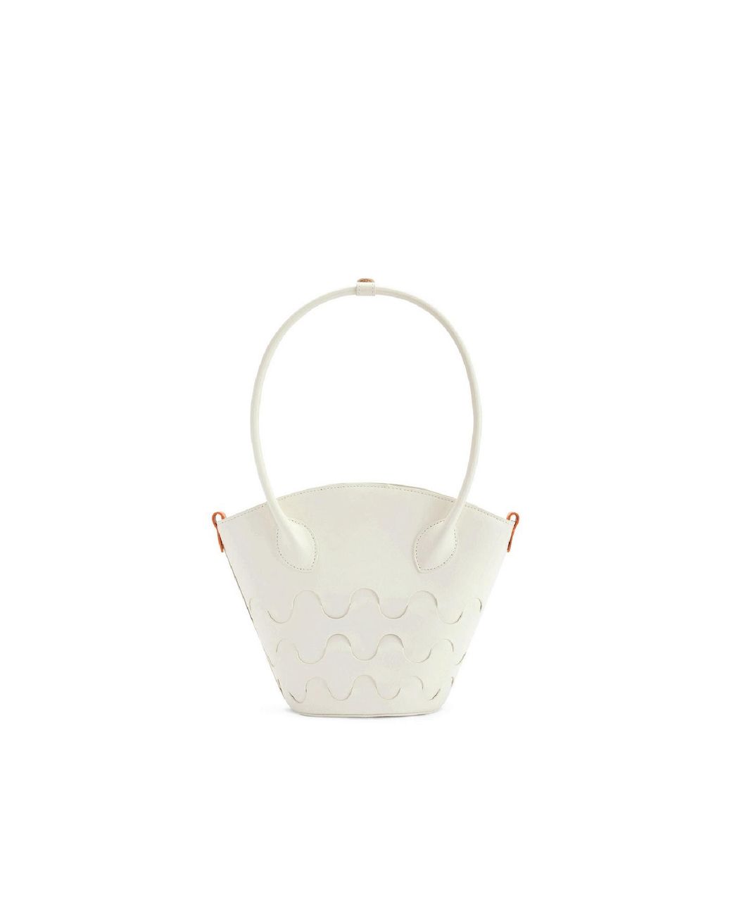 Orange Cube White Small Quilted Impressions Wavy Tote Bag