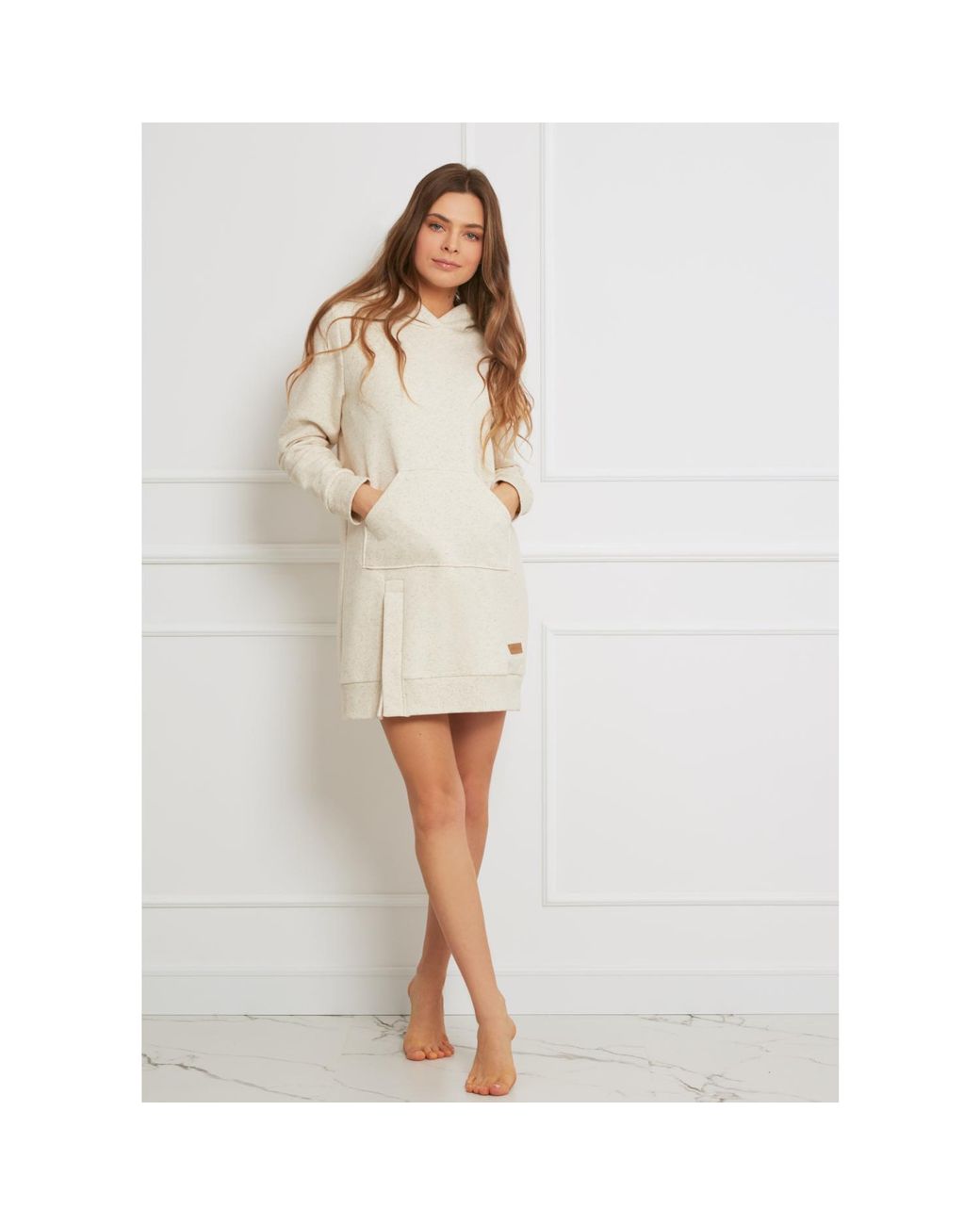 Oh!Zuza White Neutrals Hooded Dress