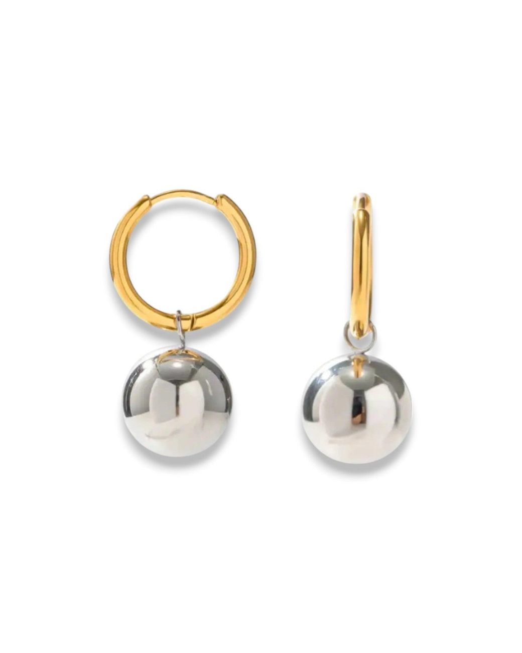 Kybele Studio Metallic Mixed Ball Charm Hoops