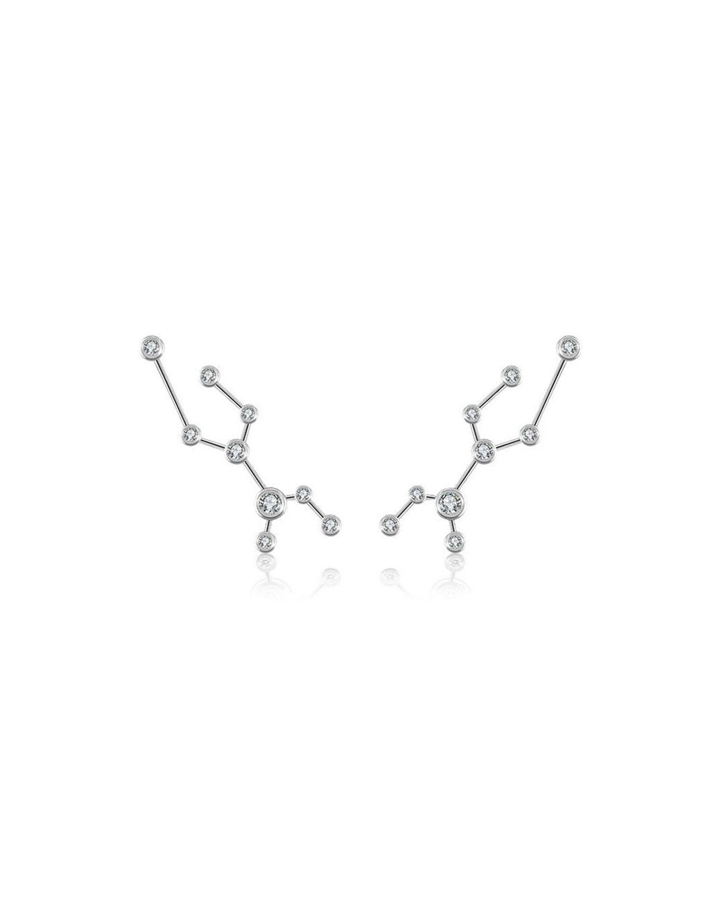 Genevieve Collection Metallic Virgo Zodiac Constellation Earring 18K & Diamond
