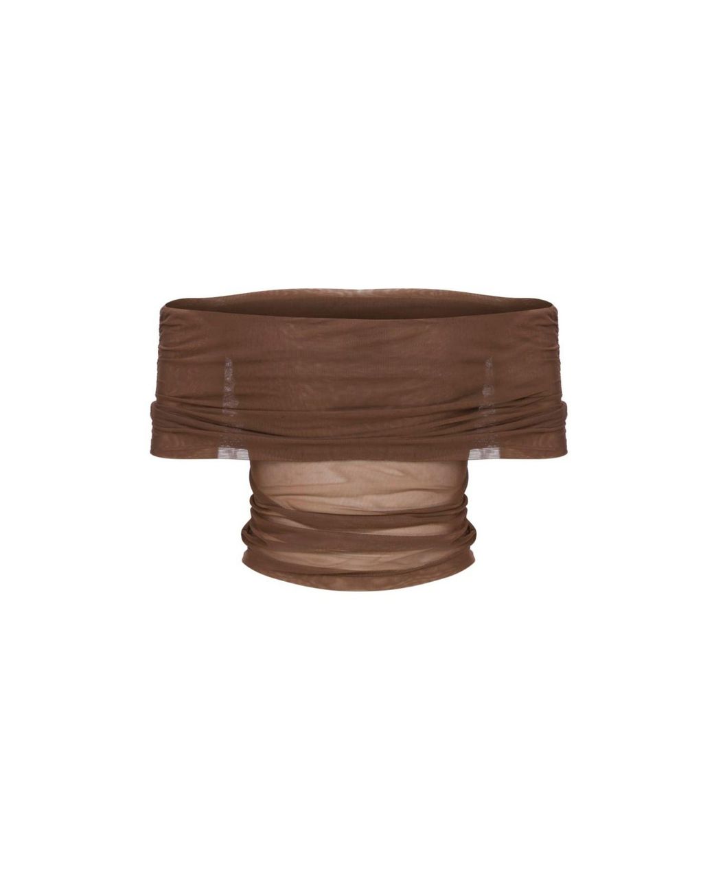 Thisisu Collection Brown Sheer Crop Top