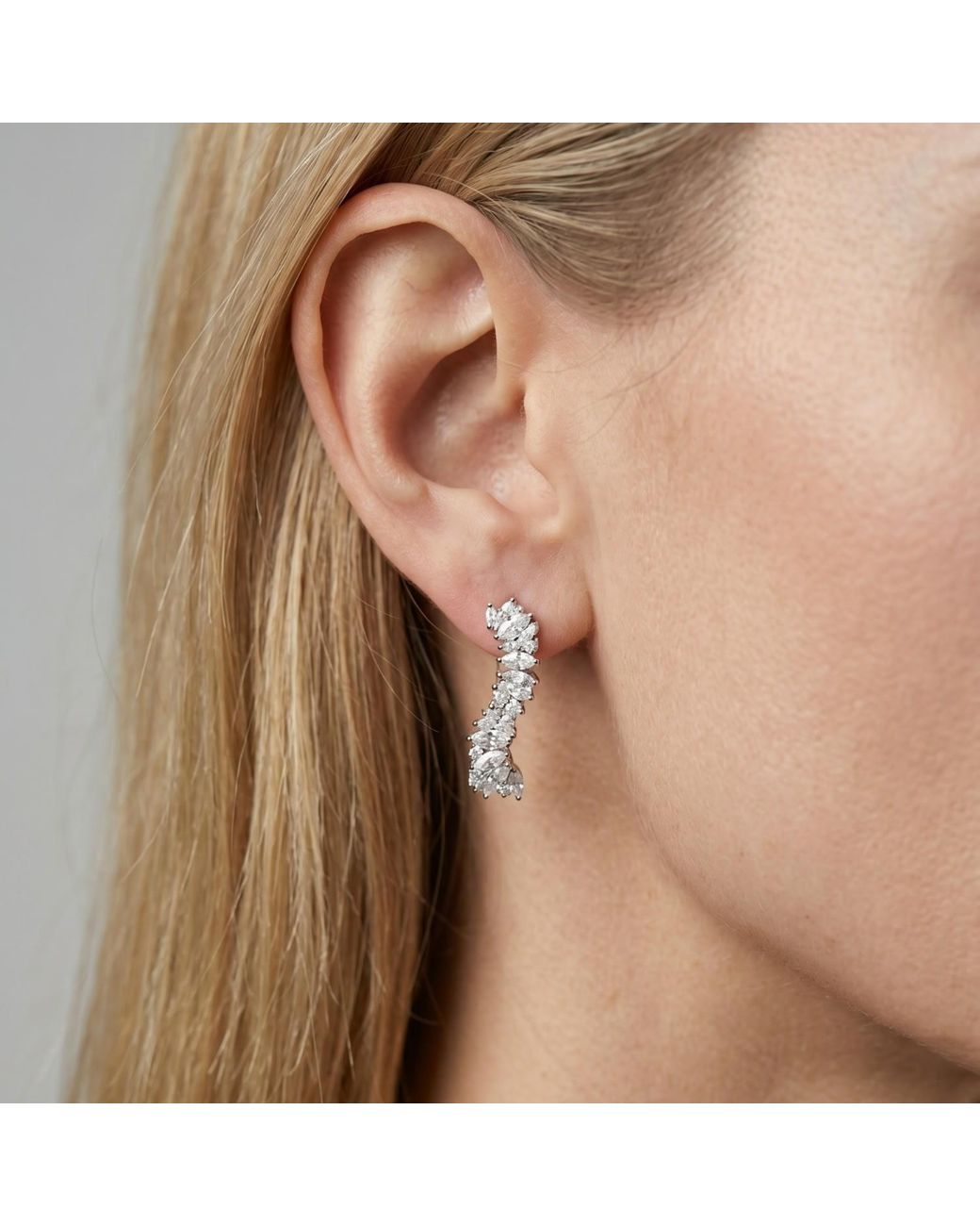 Uchi and Soto White Nami Stone Wave Earrings