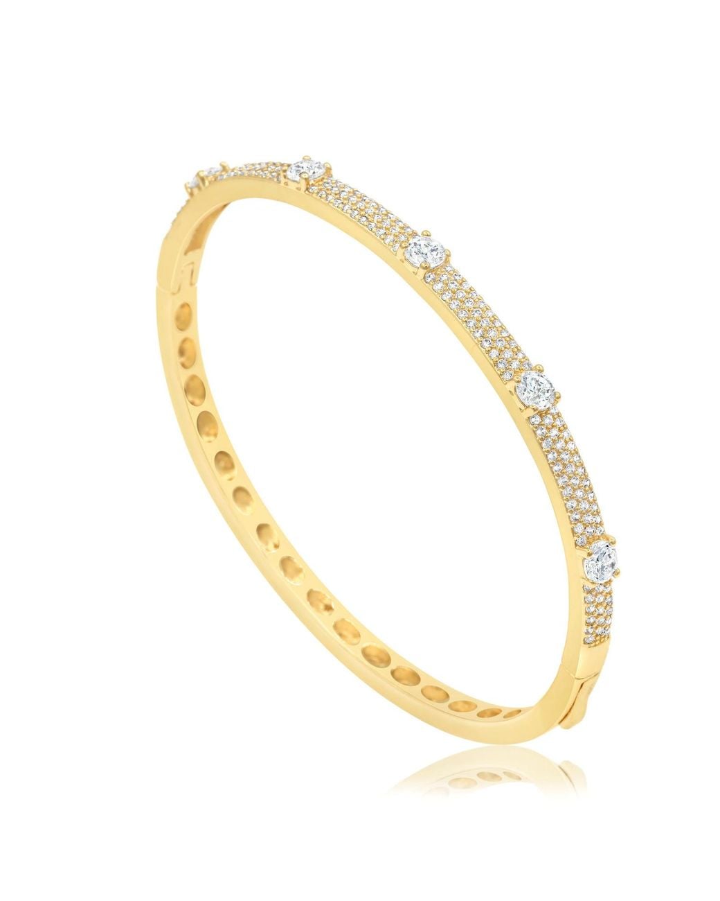 SHYMI Metallic Slim Pave Round Stone Bangle