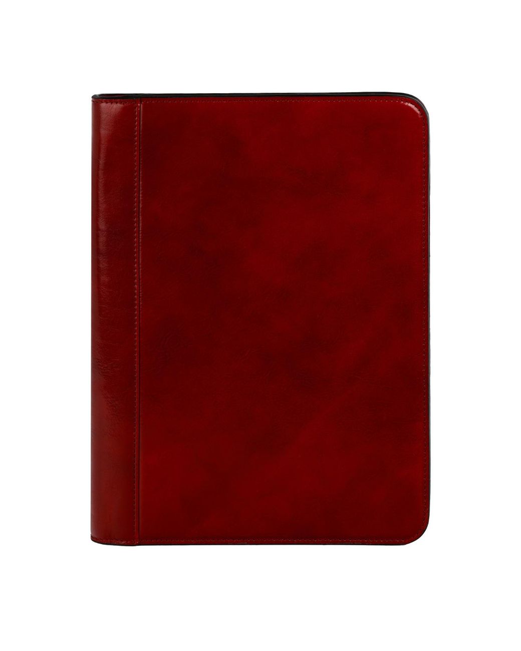 Time Resistance Red Leather Documents Folder Organizer