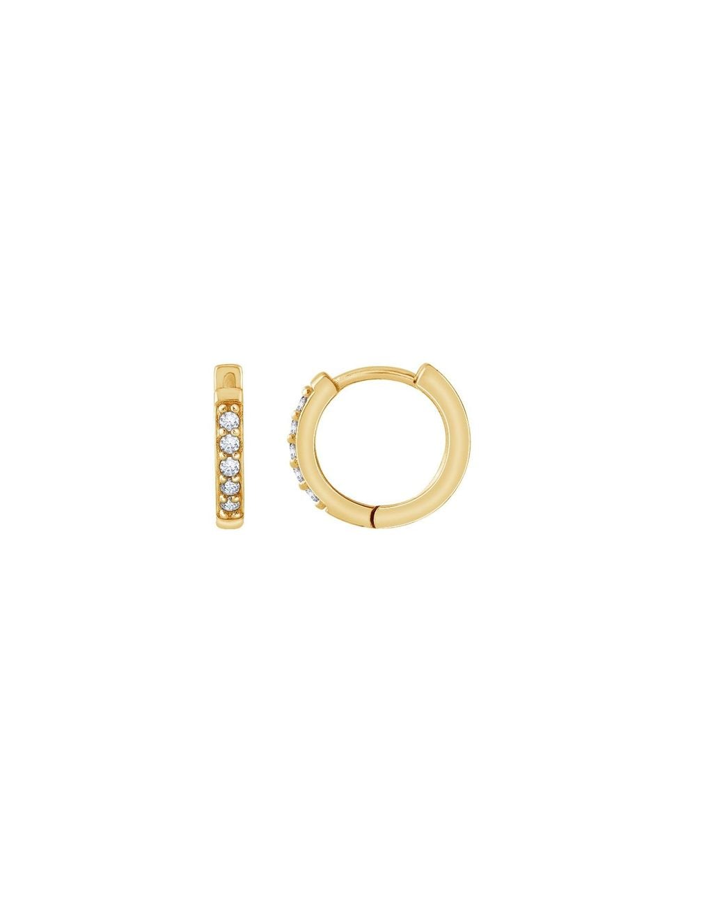 Diamonbliss Metallic Pave Hoop Earrings, Eleven Millimeter