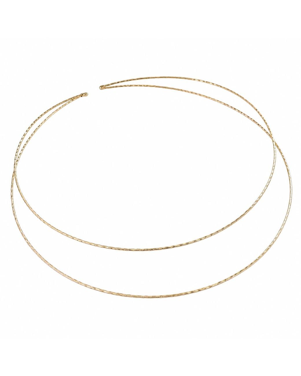 Rare Matters Jewelry Metallic Floating Double Wire Neck Collar Hammered Choker