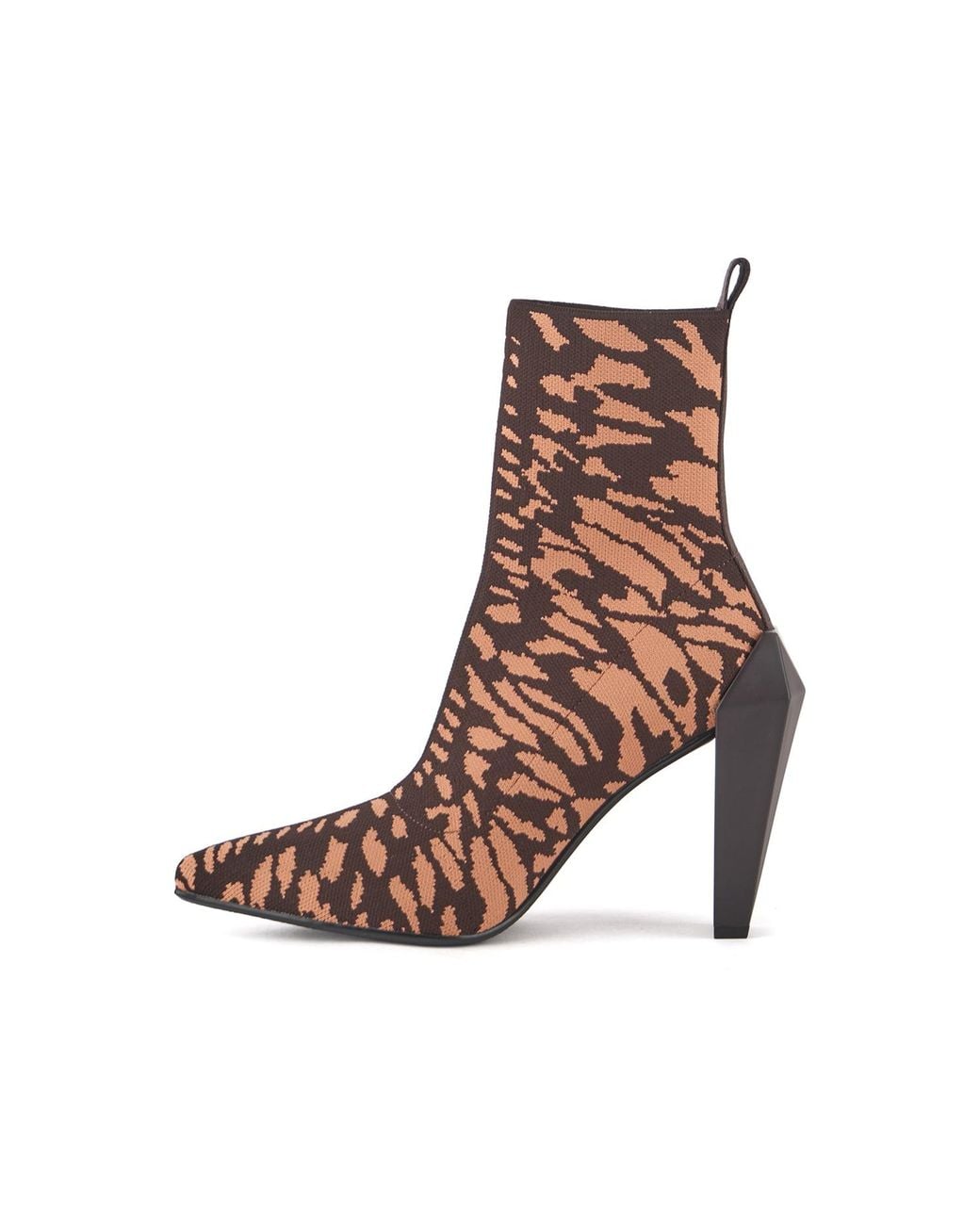 United Nude Brown Knit Sock Heeled Booties