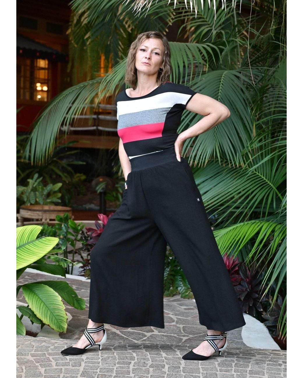 Frock Tales Black Breeze Flared Cropped Trouser