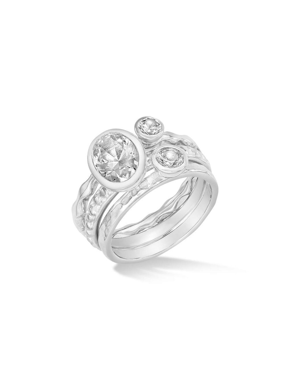 Dower & Hall Metallic Ice Twinkle Stacking Rings Set