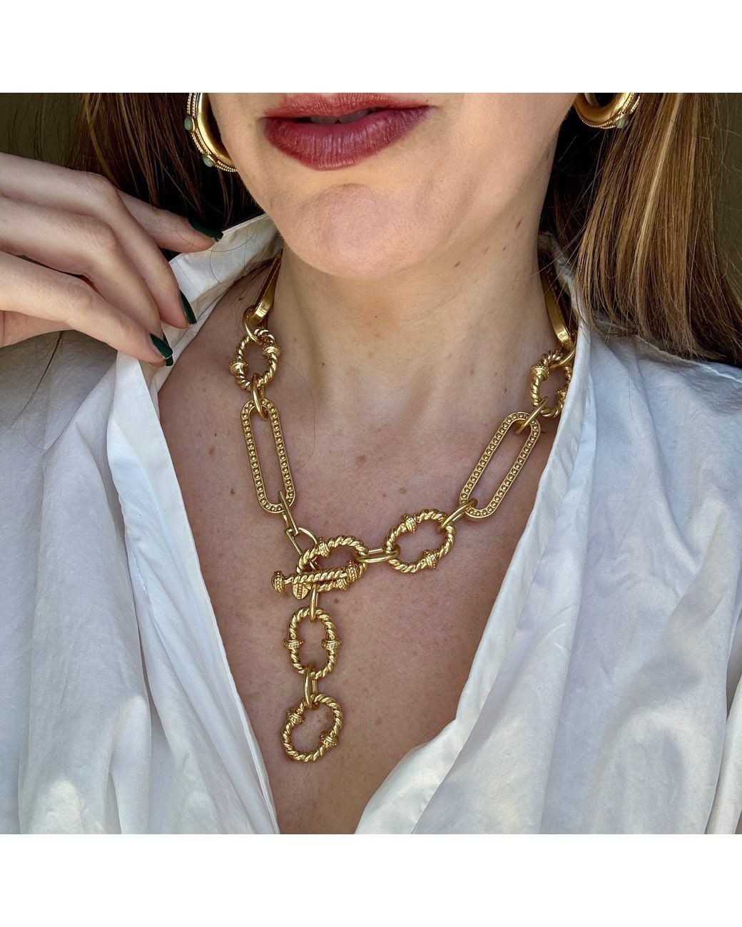 Laura Gray Metallic Milly Toggle Necklace