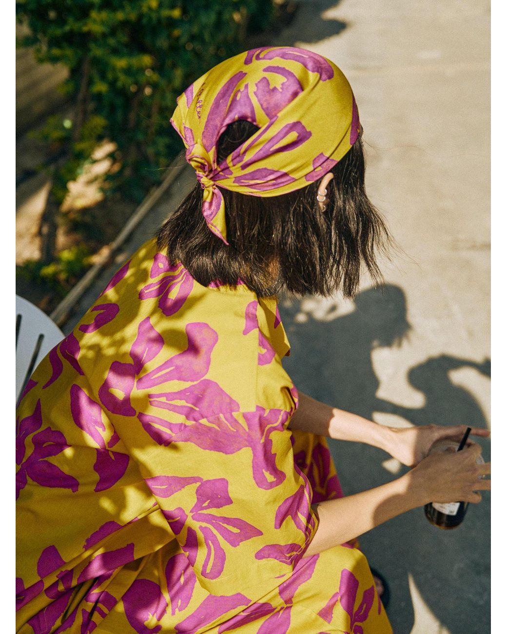 Lost Pattern Metallic Tropical Bliss Oversized Shirt