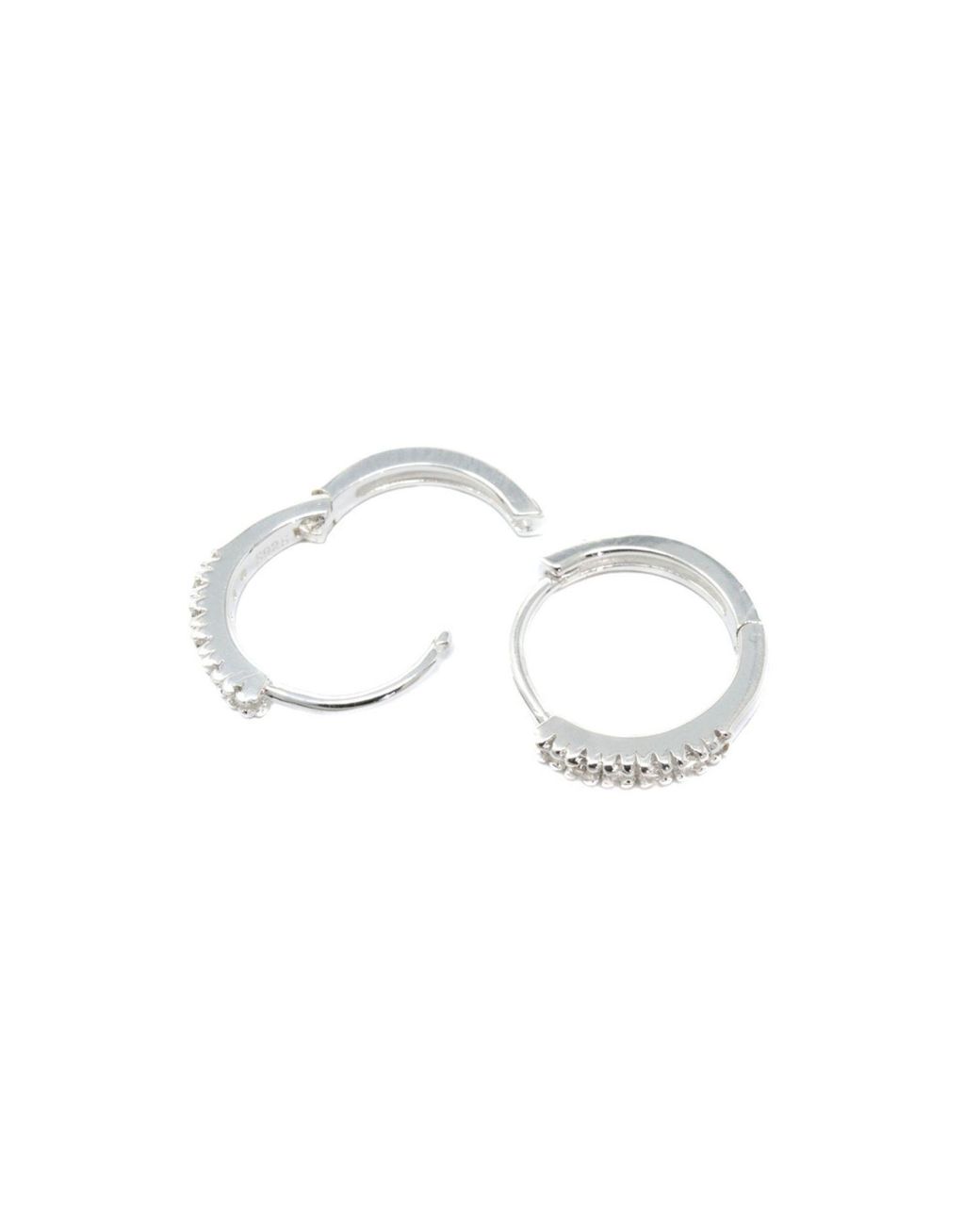 NASI SILVER White Adaya Huggie Hoops- Topaz