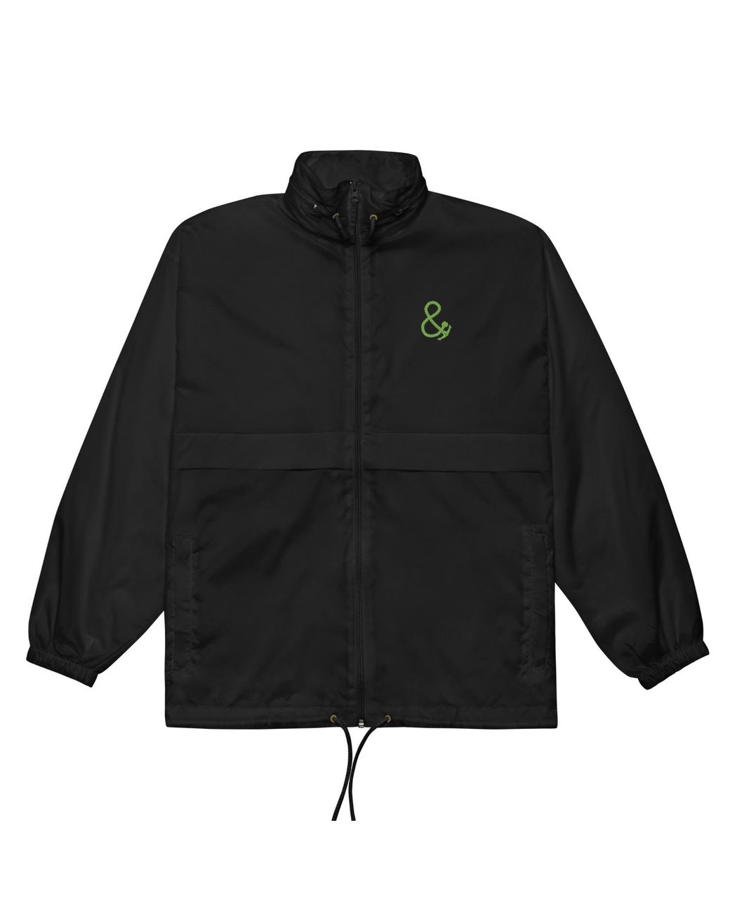 Anchor and Crew Black Under Pressure Sports Club League Embroidered Windbreaker Coat