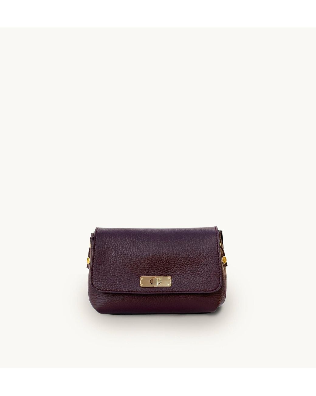 Apatchy London Purple The Maisie Mini Burgundy Leather Bag