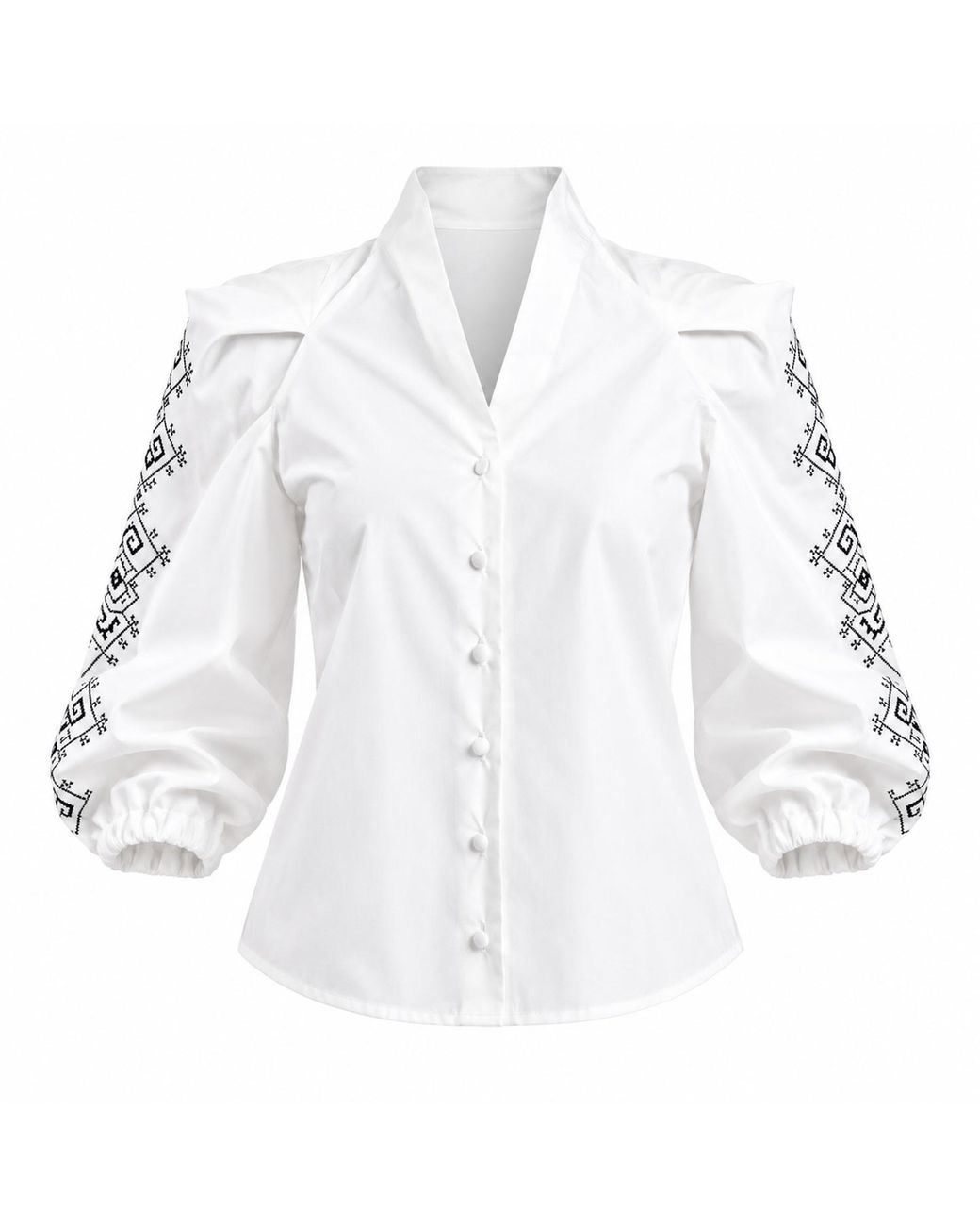 IZABELA MANDOIU White Embroidered Tunic Shirt