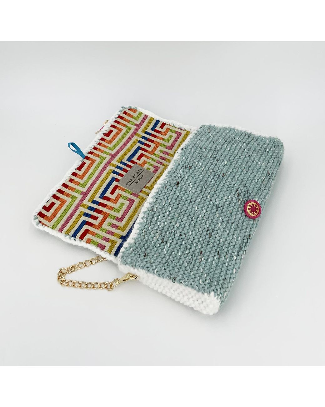 Hilo De Mar White Feito A Hand Knitted Bag With Charms