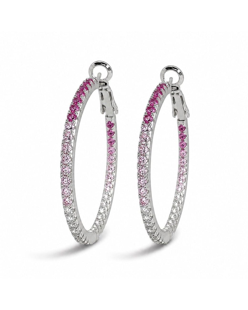 Ninemoo Blue Lueur Rosé E Gradient Crystal Hoop Earrings –