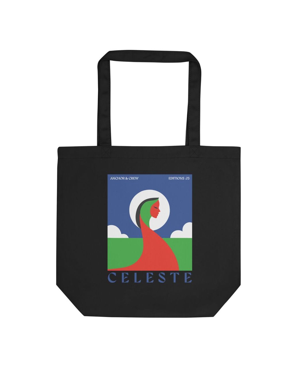 Anchor and Crew Black Three Celeste Editions Recycled Cotton Tote Bag