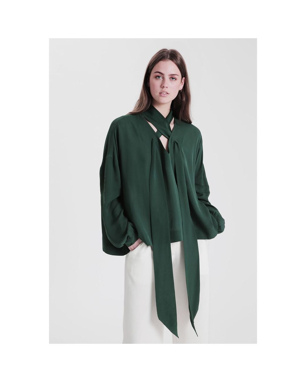 tirillm White Sadie Silk Blouse