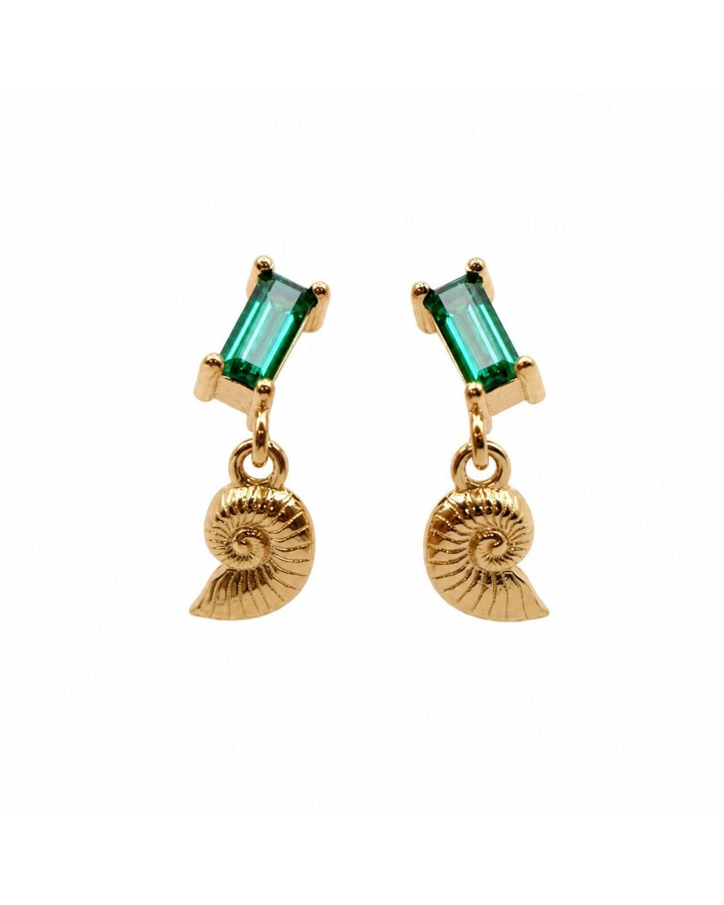 Cier Metallic Nautilus Stud Earrings