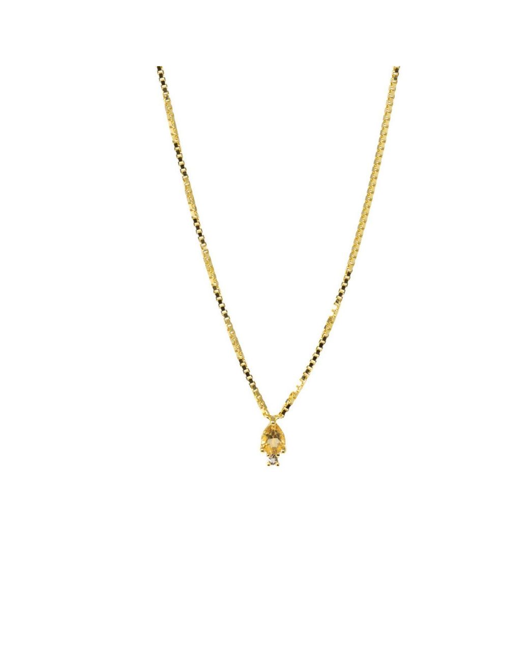 NASI SILVER Metallic Pear Atarah Necklace- Citrine & Topaz