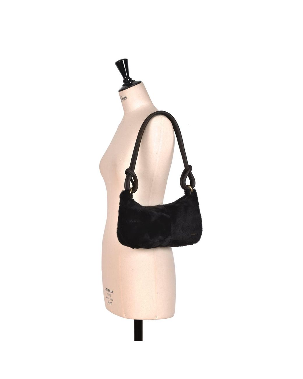 Owen Barry Black Sheepskin Shoulder Bag Ebony Devoran