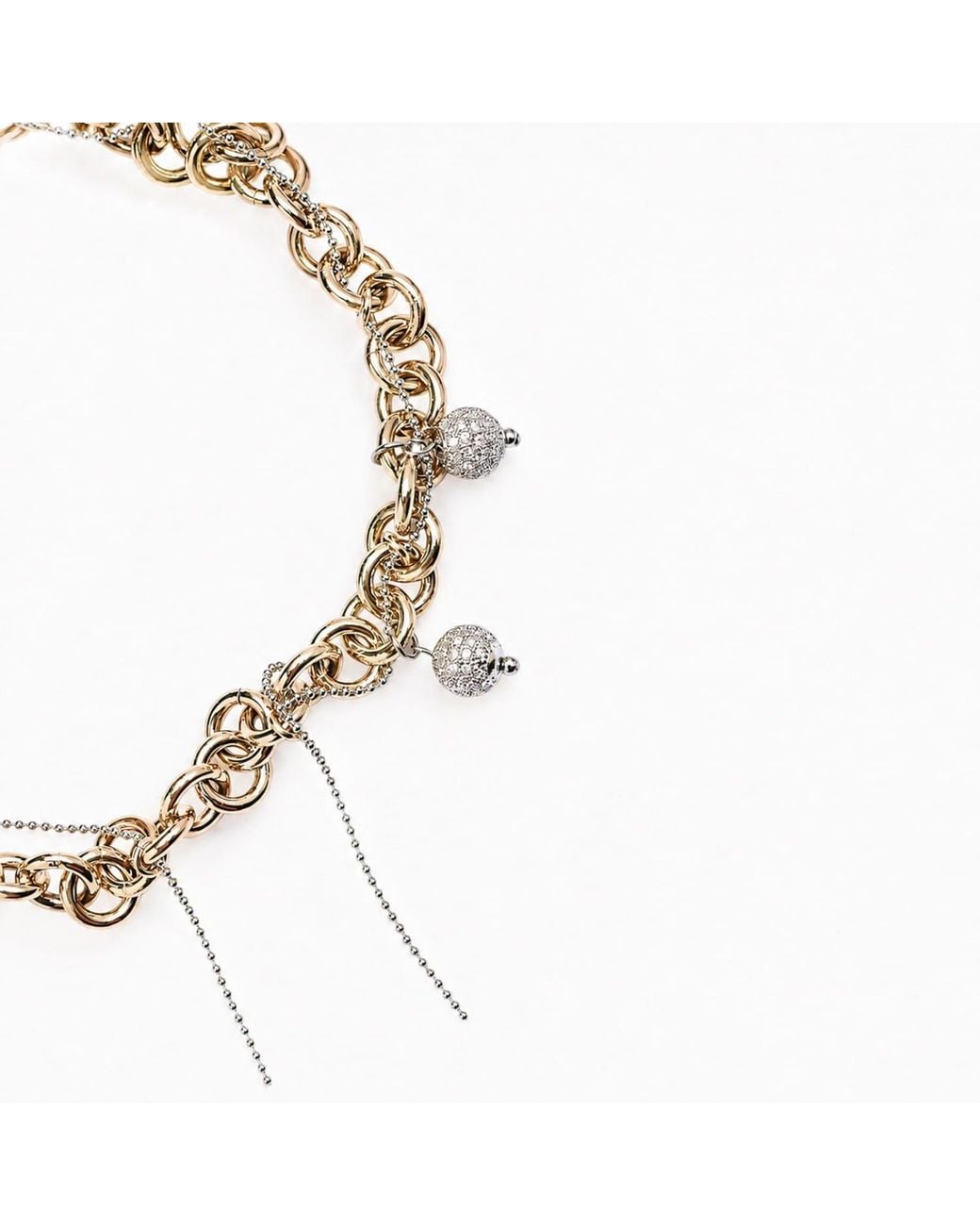 Kirei Metallic Trace Two-Tone Pavé Chain Necklace