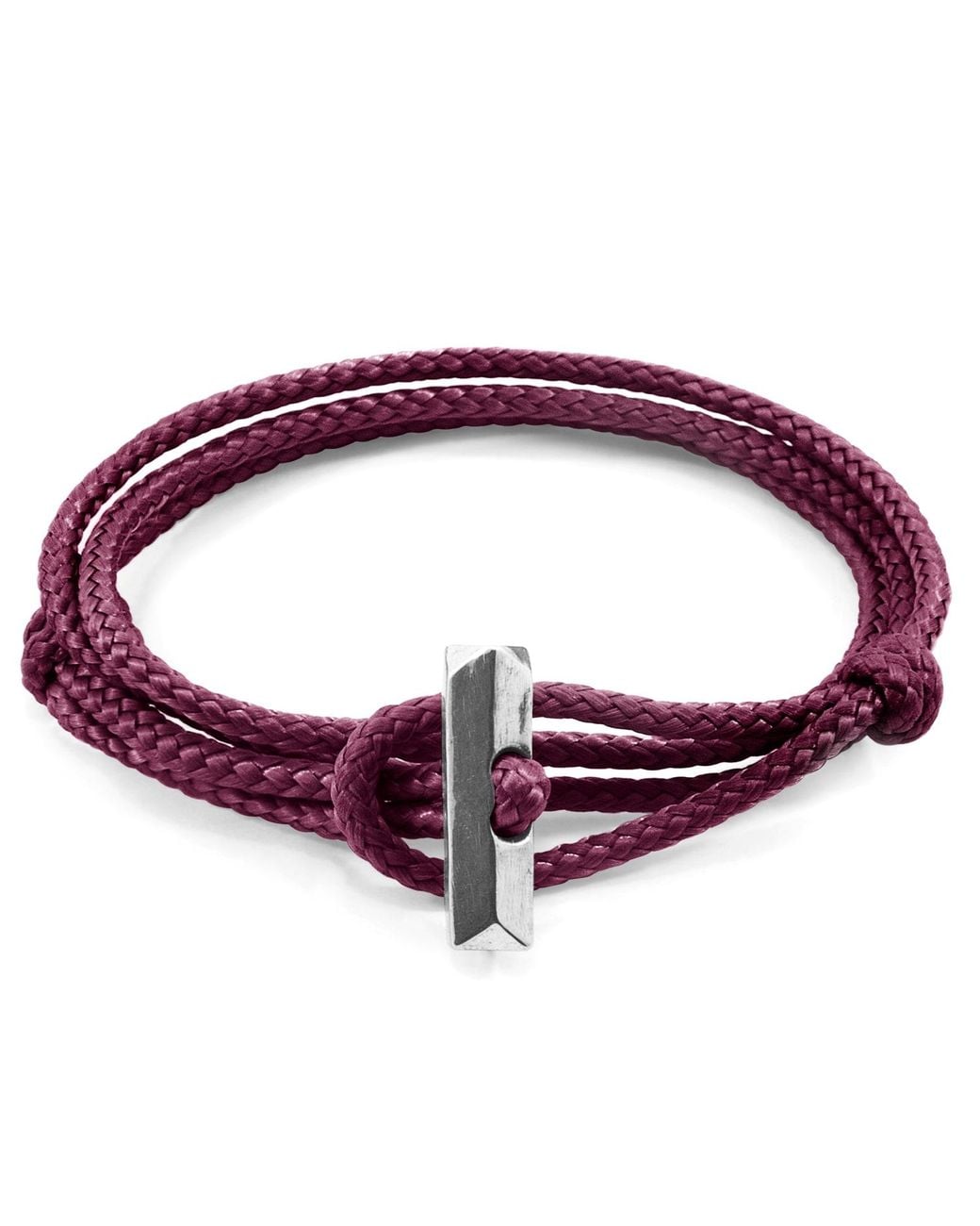Anchor and Crew Purple Aubergine Oxford & Rope Bracelet for men