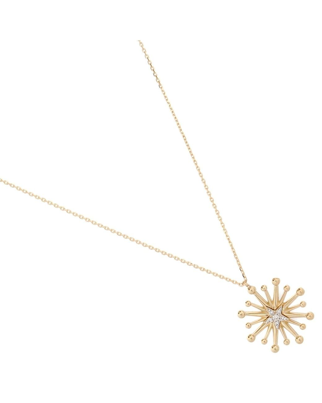 Ebru Jewelry Metallic Spiritual Sunlight Diamond Necklace