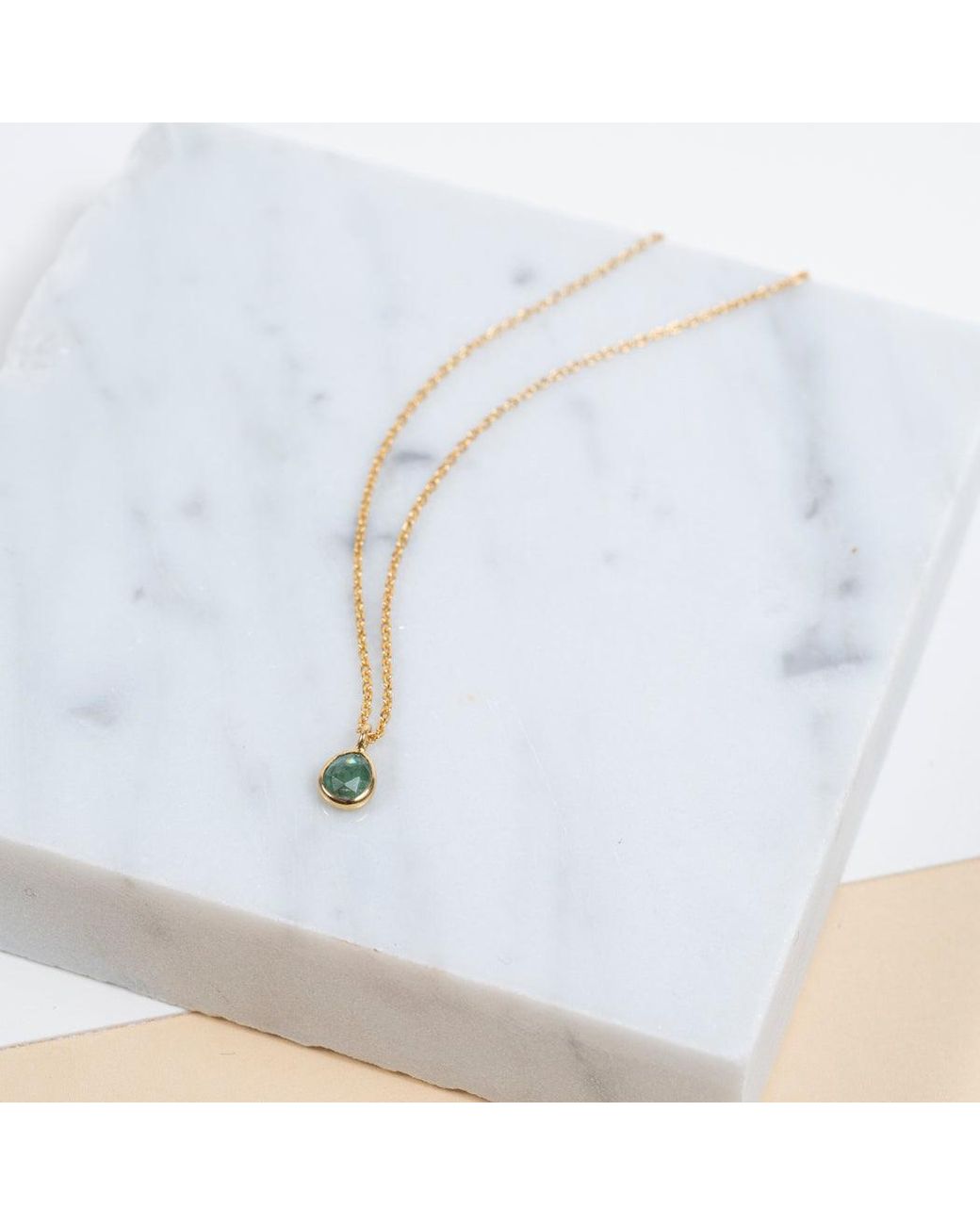 Auree Jewellery Metallic Hampton Emerald & Vermeil Necklace